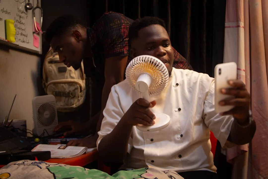 person working in comfortable home office